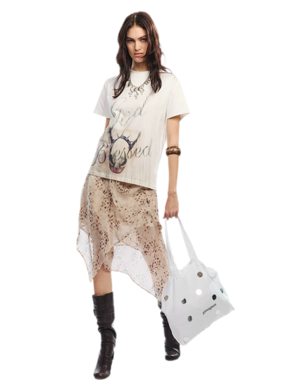 Leopard Mesh Skirt