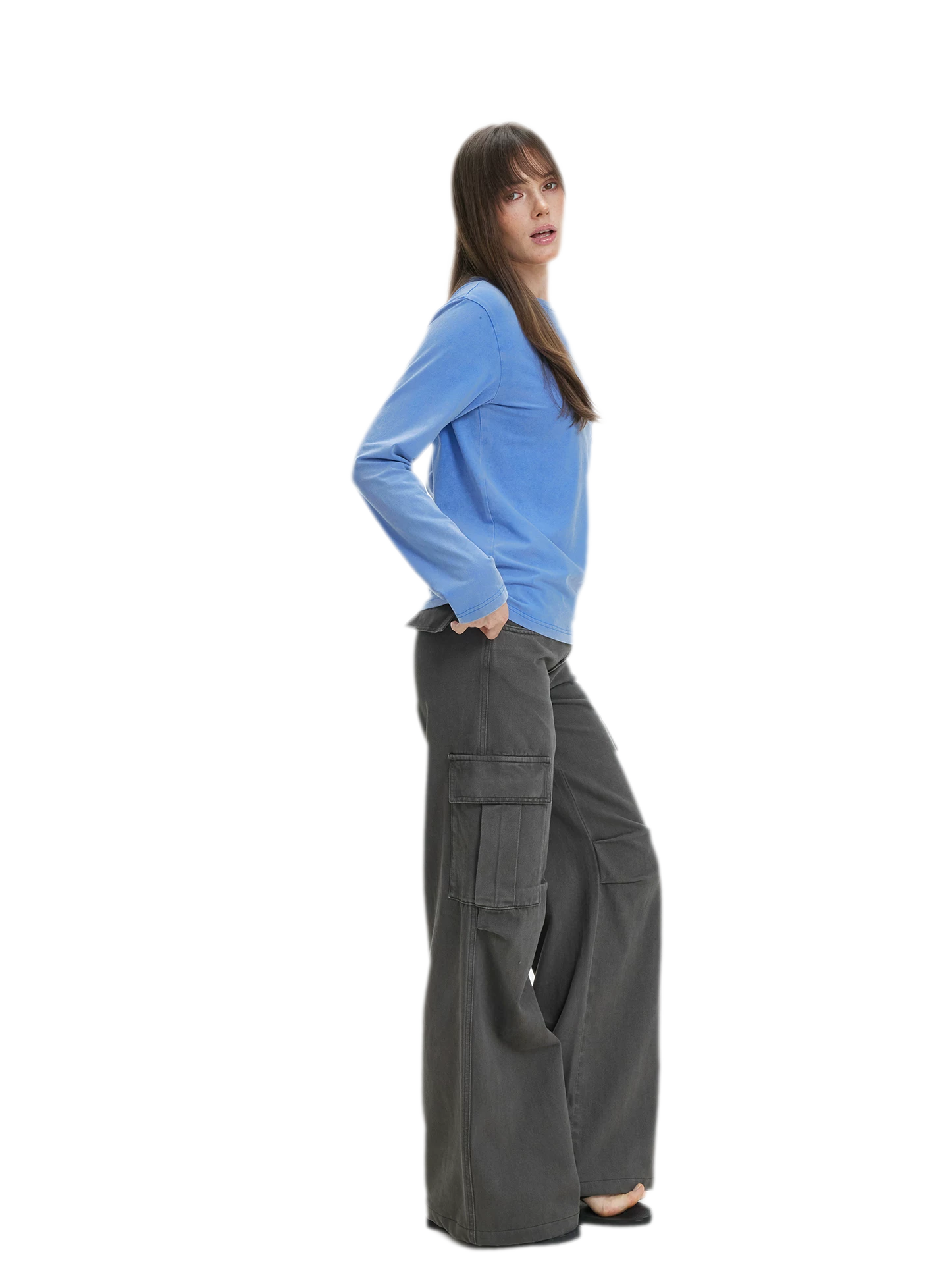 Pocket Detail Long-Sleeve T-Shirt