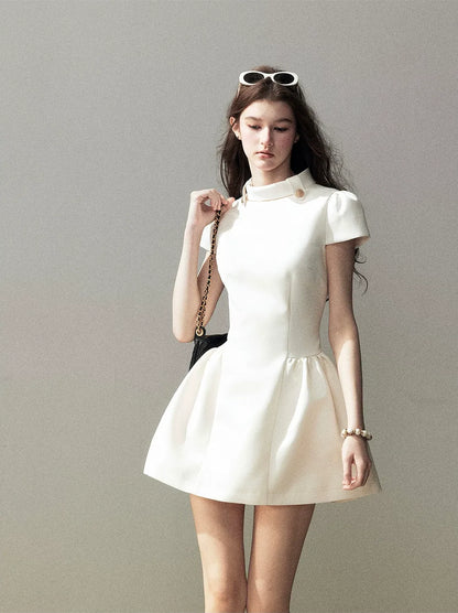 Satin A-Line Mini Dress