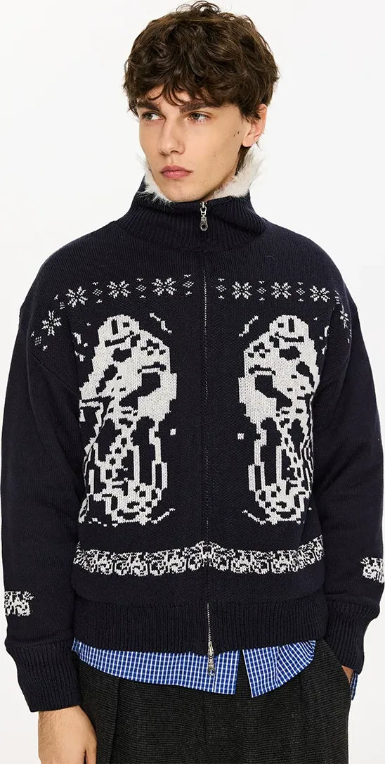 Fair Isle Relaxed Cardigan Sweater