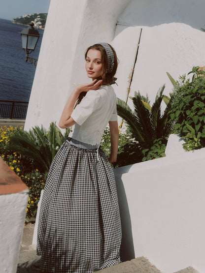Jacquard Sailor Collar Skirt Set