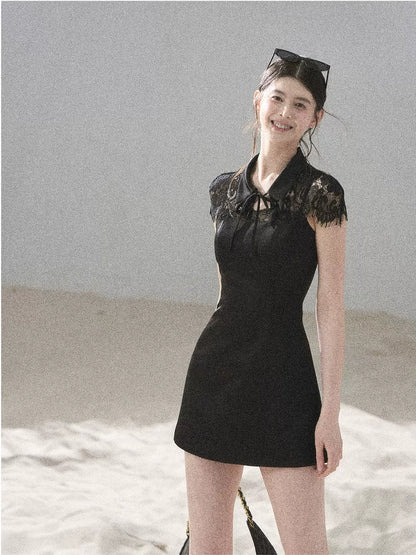 "Moonlight Rose Poem" Lace Puff Dress
