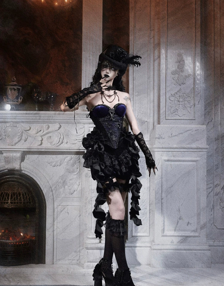 Velvet Lace Gothic Pumpkin Pants