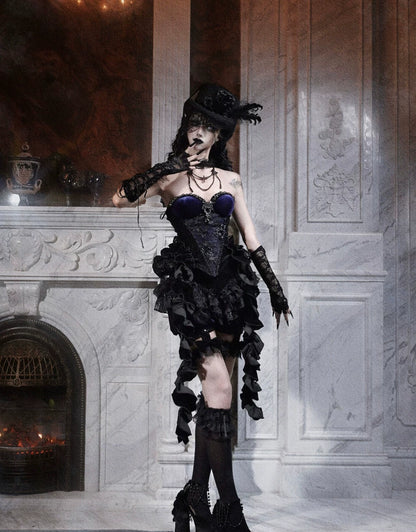 Velvet Lace Gothic Pumpkin Pants