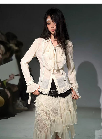 Gothic Ruffled Chiffon Shirt