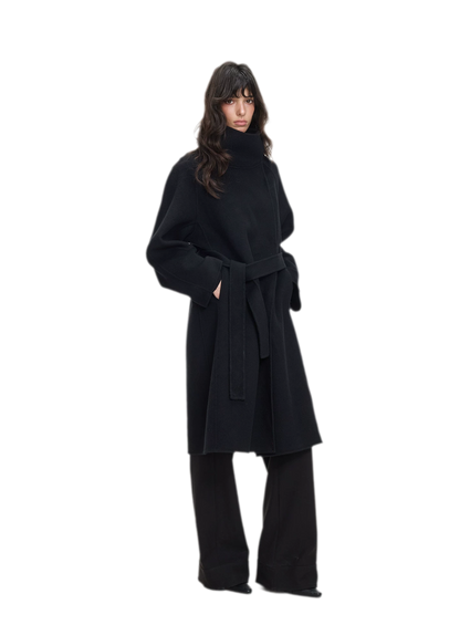 Double-Faced Wool Belted Coat