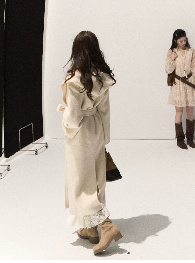 Double-Faced Wool Belted Coat