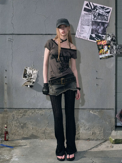 Asymmetric Graffiti T-Shirt