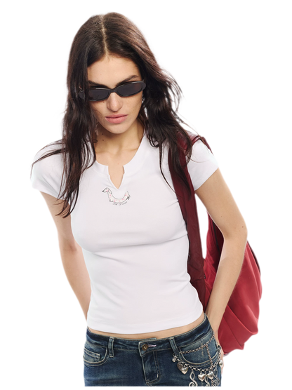Summer V-neck Slim Fit T-shirt