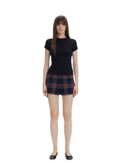 Vintage Plaid Low-Rise Bottoms