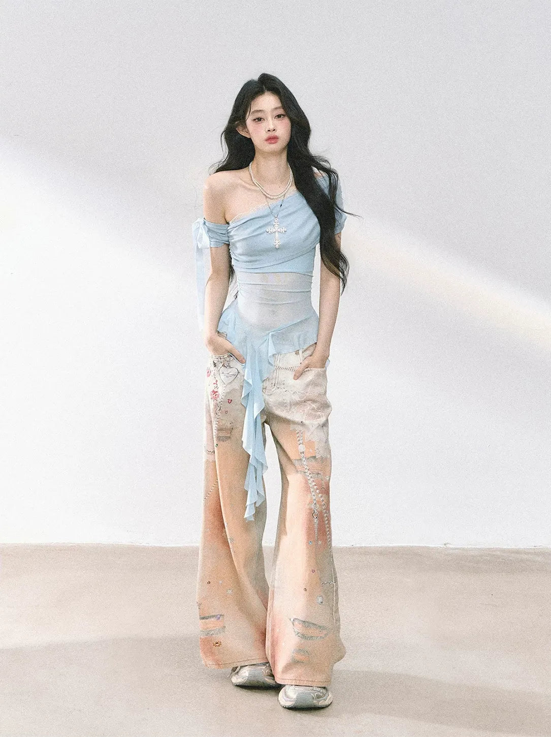 Sheer Off-Shoulder Tee