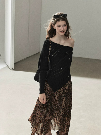 Asymmetric Cutout Relaxed Knit Top