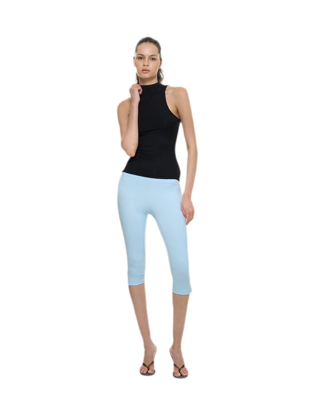 Bare-Feel Slit Capri Pants