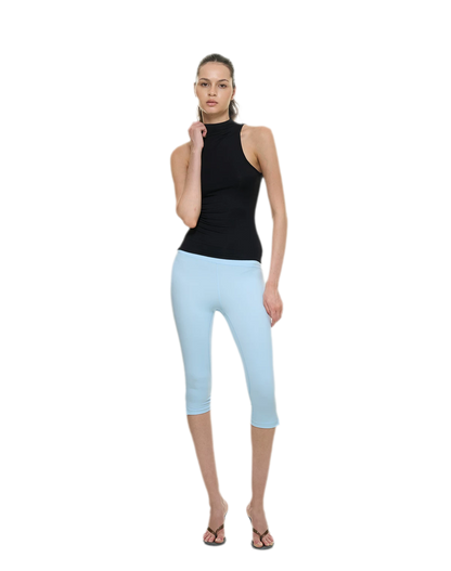 Bare-Feel Slit Capri Pants