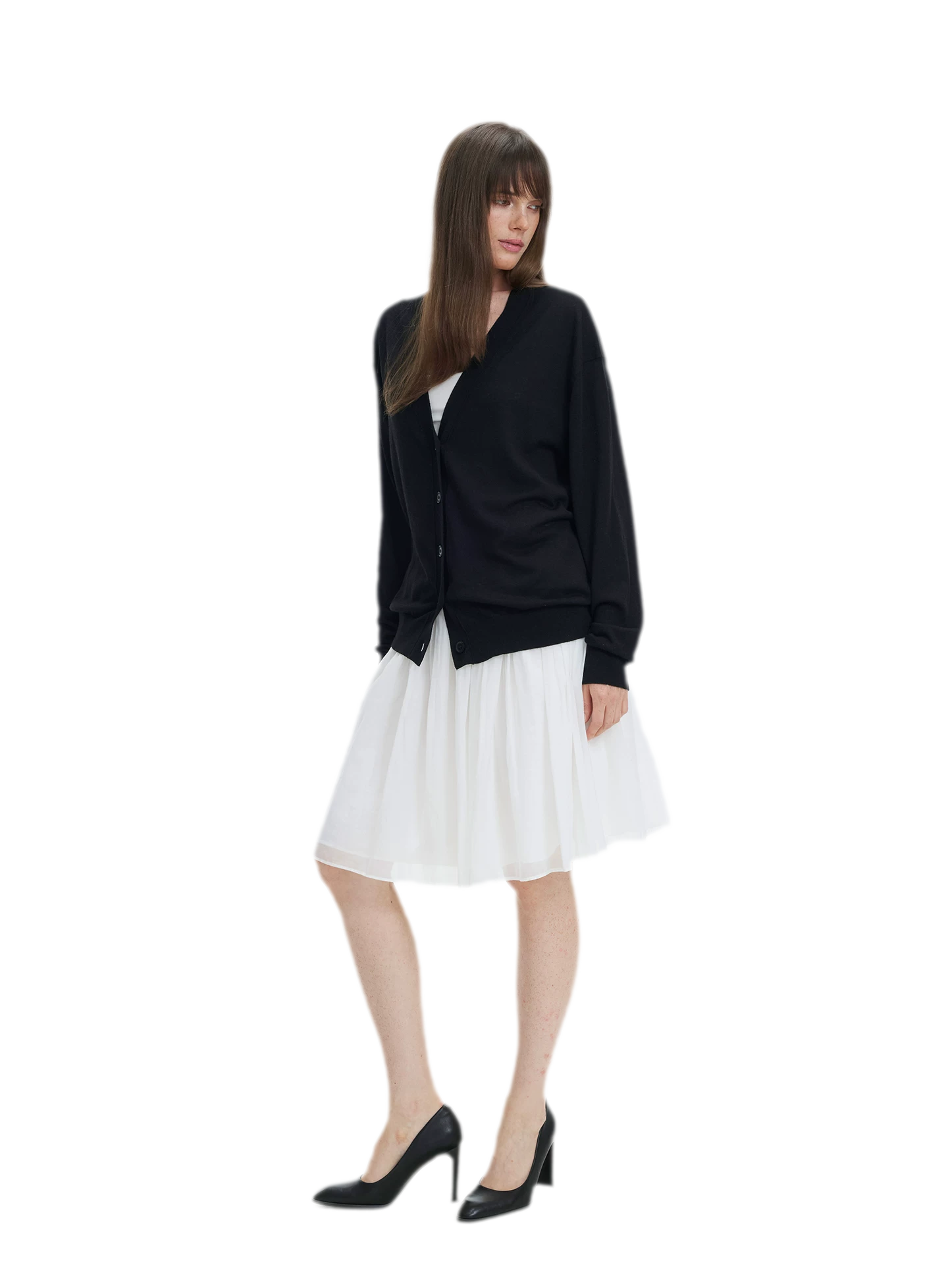 Pleated Chiffon Midi Skirt