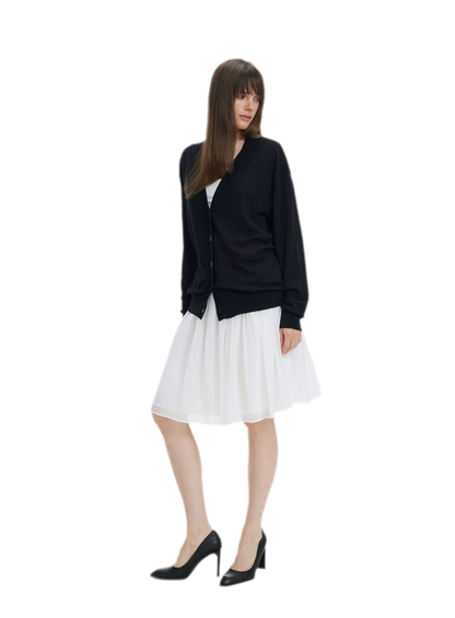 Pleated Chiffon Midi Skirt