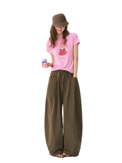 Polka Dot Ruched T-Shirt