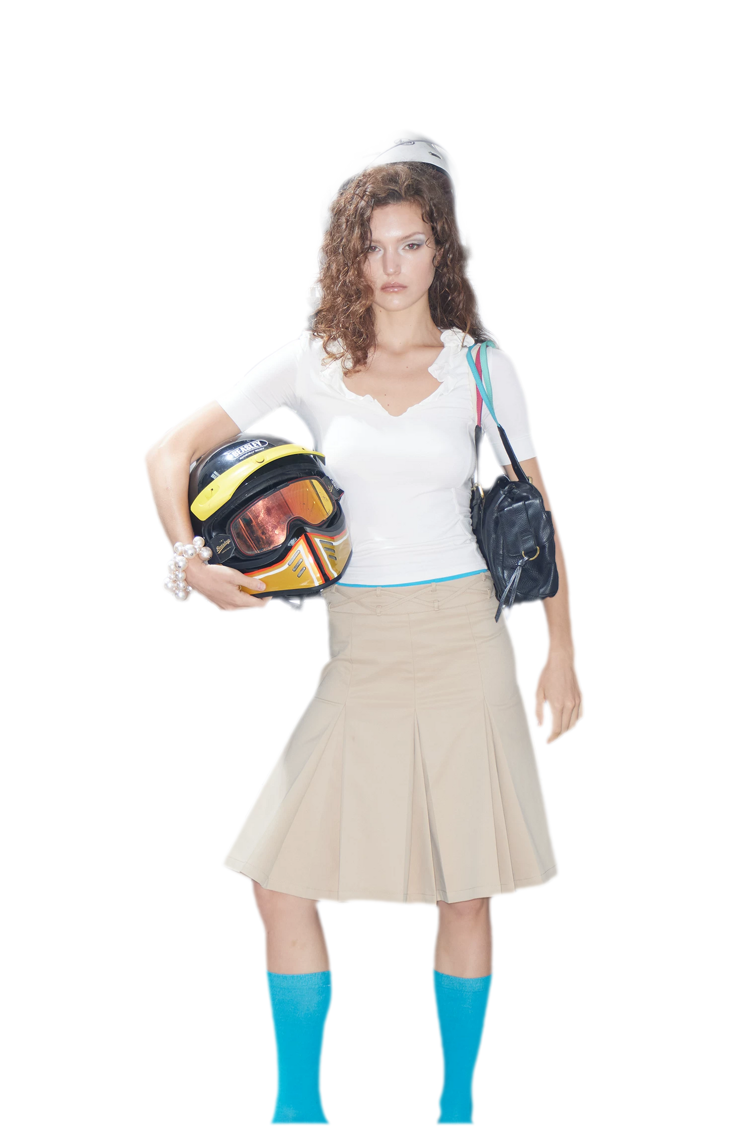 Low Waist Pleated A-Line Skirt