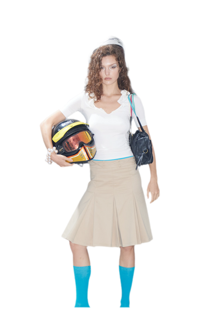 Low Waist Pleated A-Line Skirt