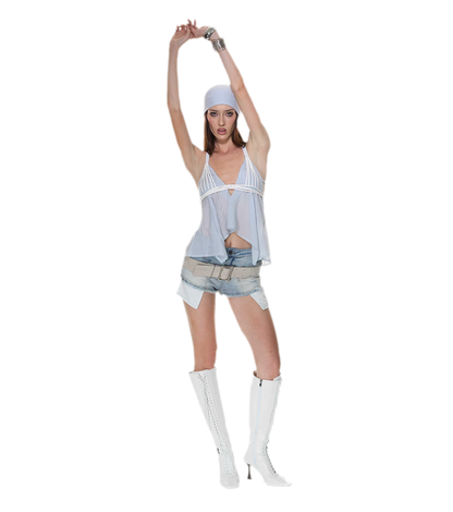 Washed Distressed Denim Shorts