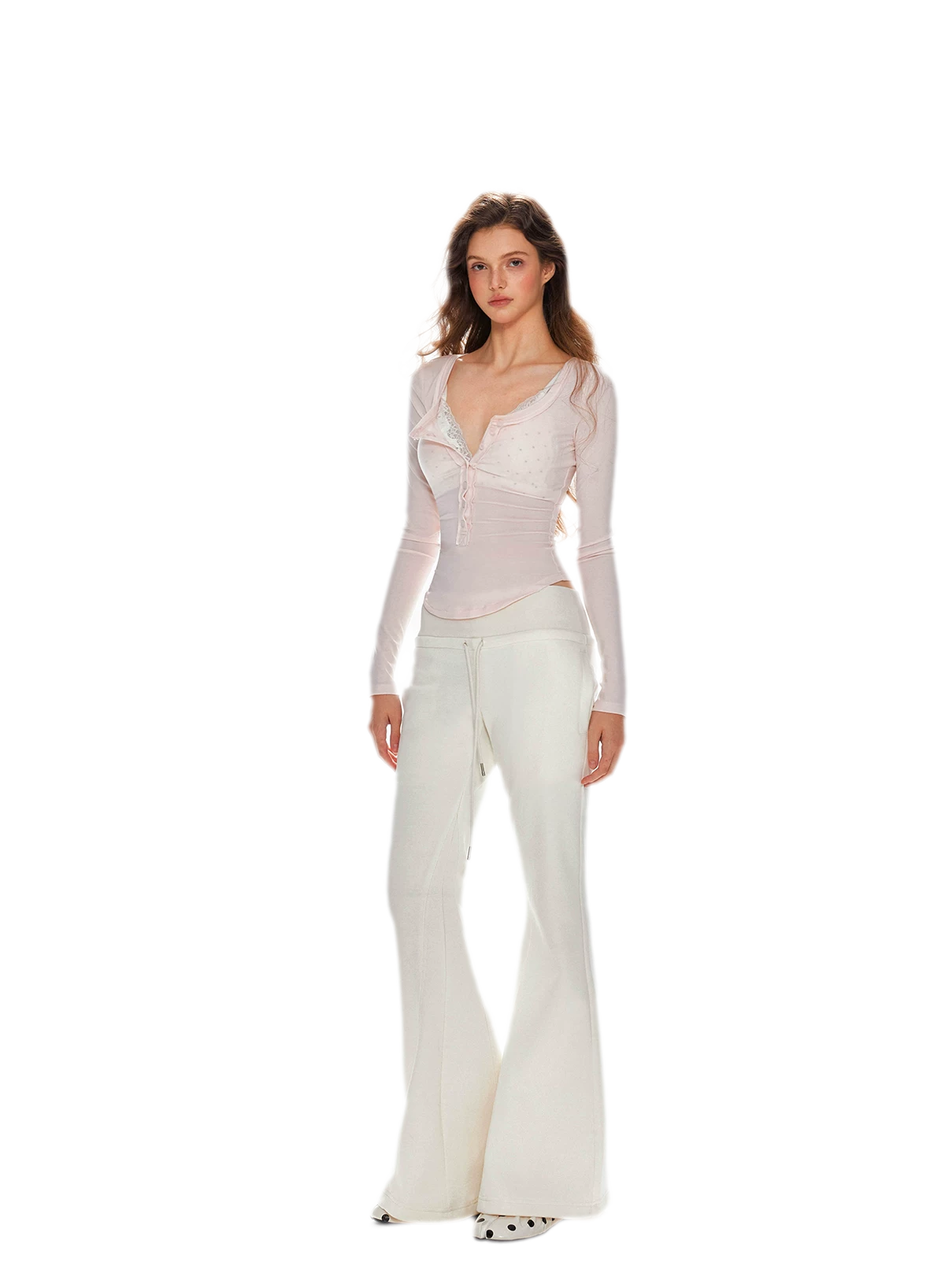 Lyocell Ruched Long Sleeve Top