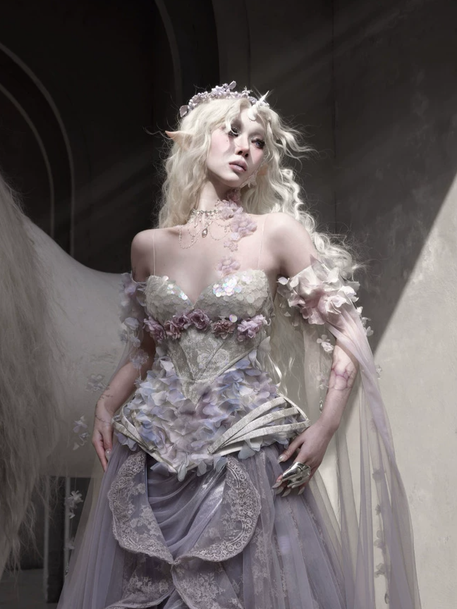 Iridescent Fishbone Corset Top