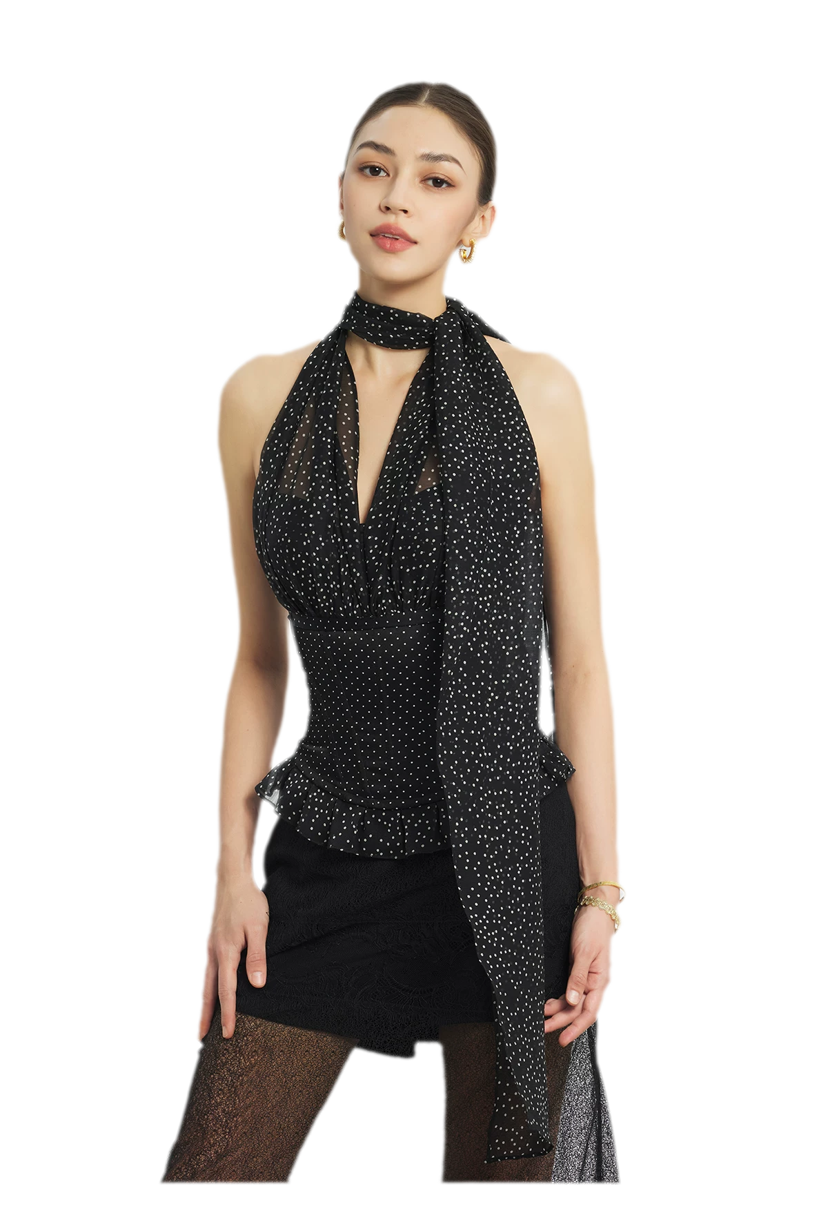 Nanyang Chiffon Halter Bustier