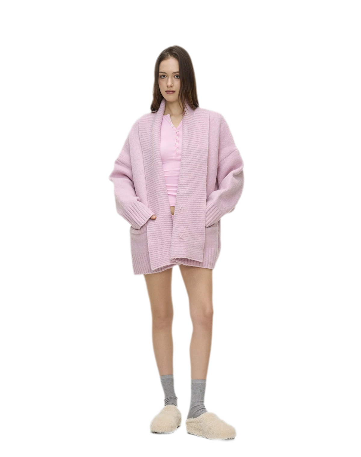 Dense Knit Shawl Cardigan