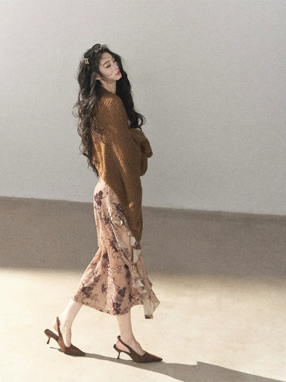 Cardigan aperto in maglia grossa