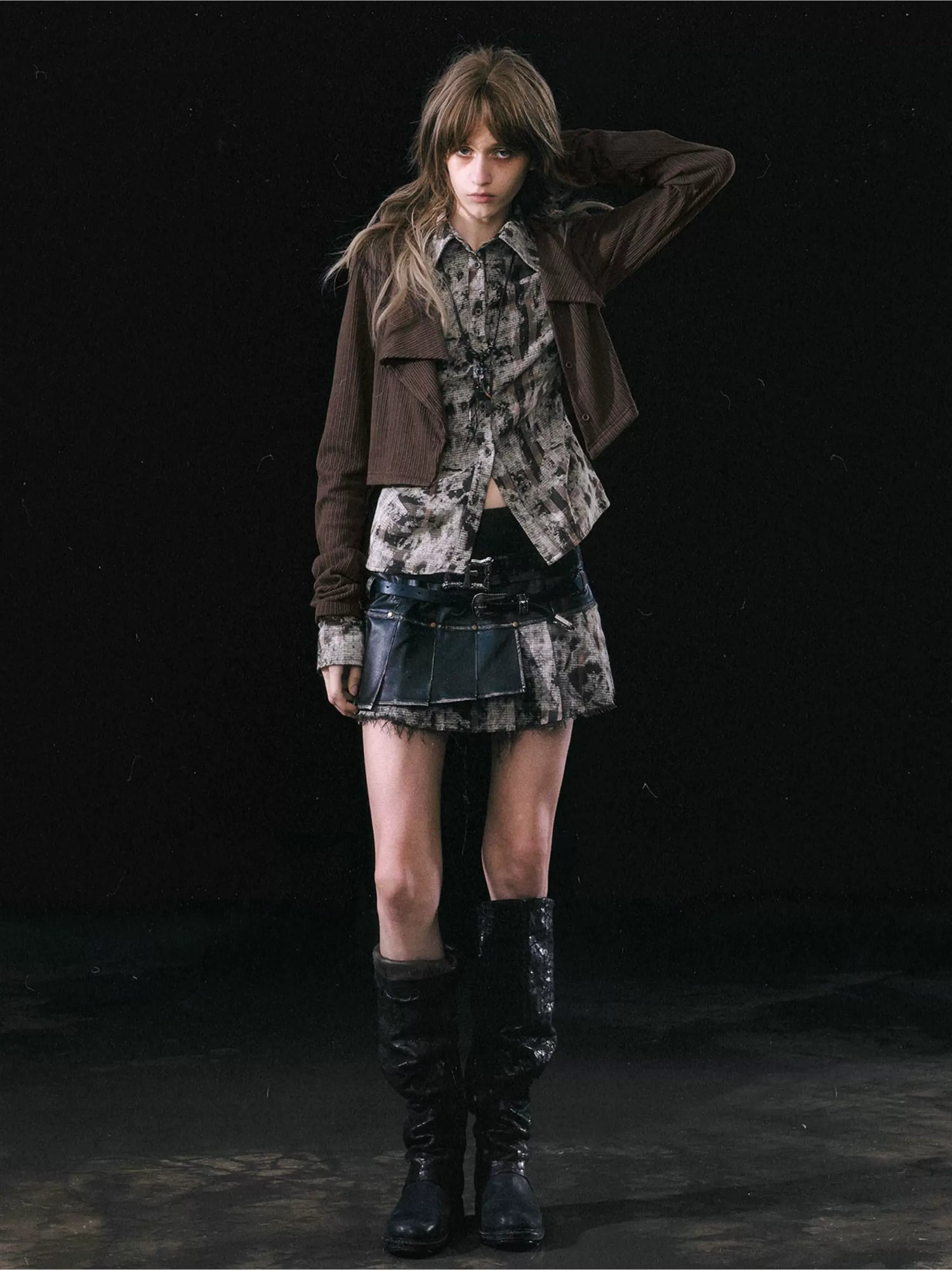 Faux Layered Patchwork Shirt