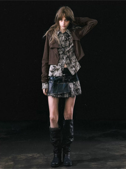 Faux Layered Patchwork Shirt