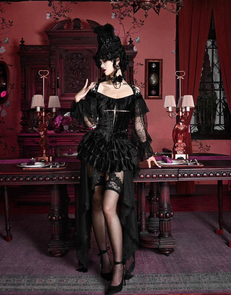 Embossed Velvet Gothic Blouse