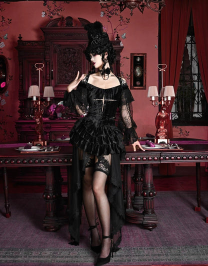Embossed Velvet Gothic Blouse