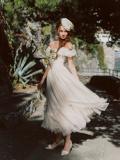 French Lace Princess Midi Dress