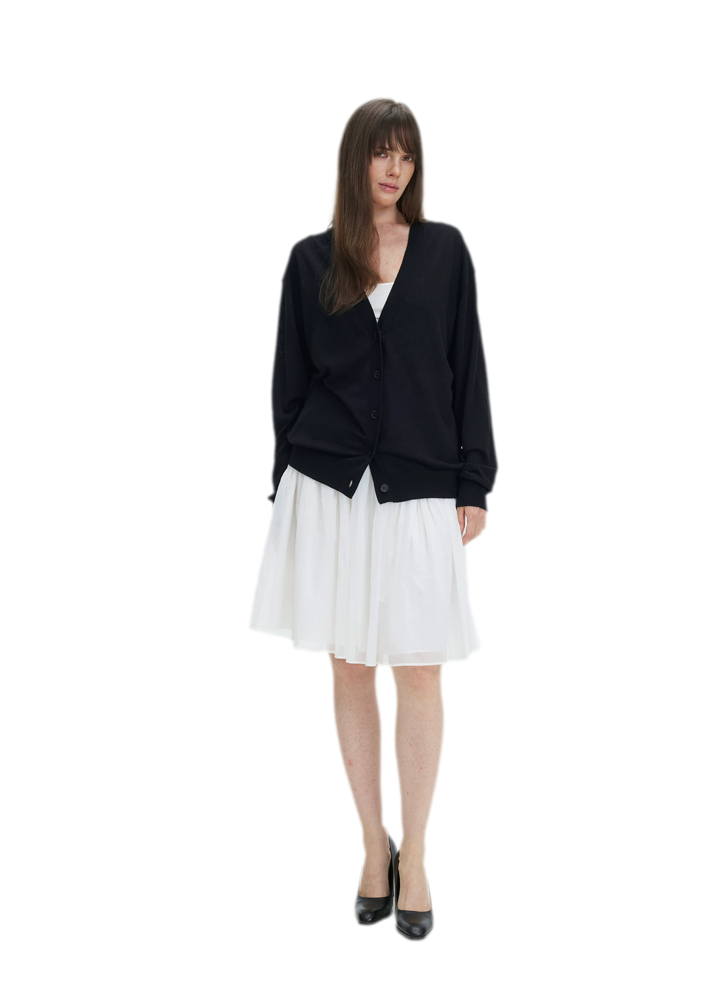 Pleated Chiffon Midi Skirt