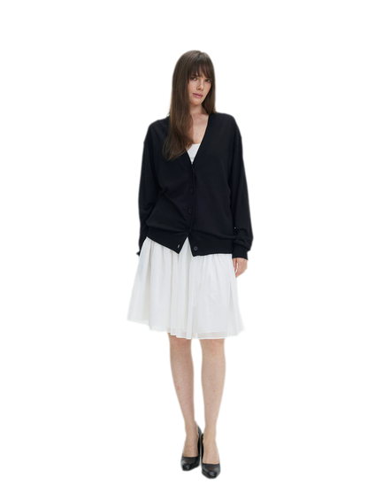 Pleated Chiffon Midi Skirt