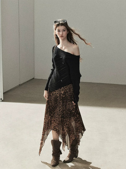 Asymmetric Cutout Relaxed Knit Top