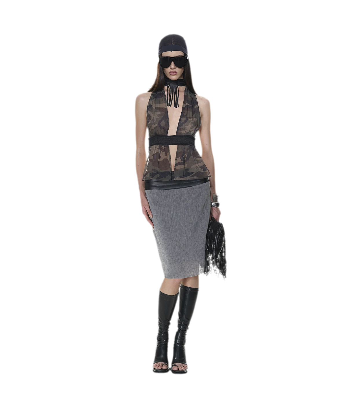 Mesh Halter Backless Top