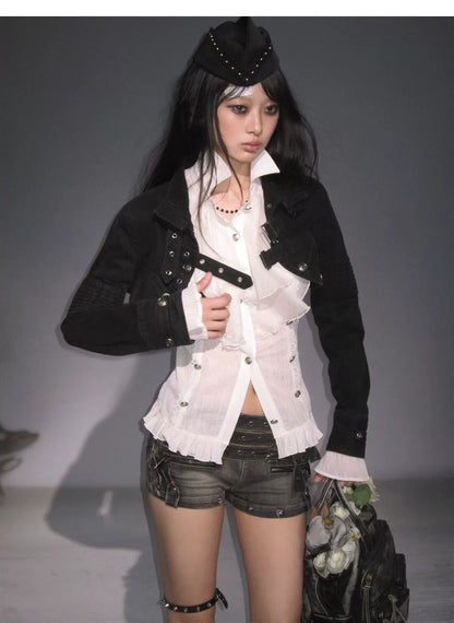 Detachable Washed Short Jacket