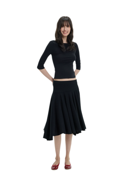 Lyocell Boat Neck Knit Top