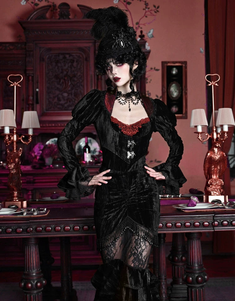 Velvet Gothic Fitted Jacket