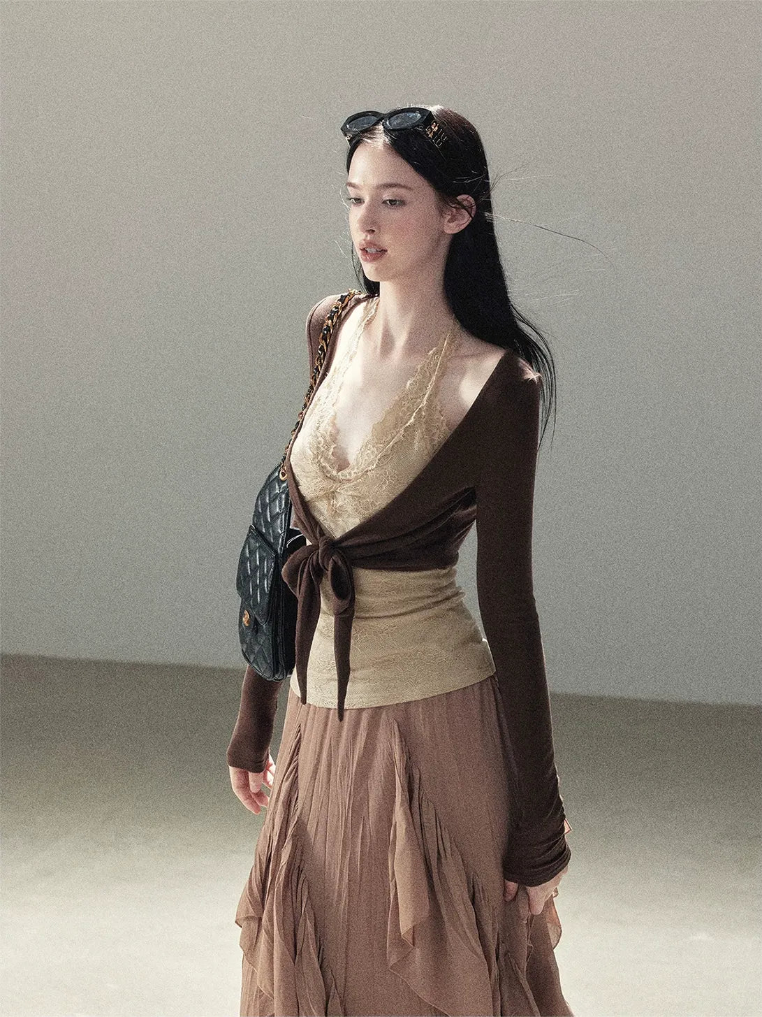 Lace Wrap Cropped Top