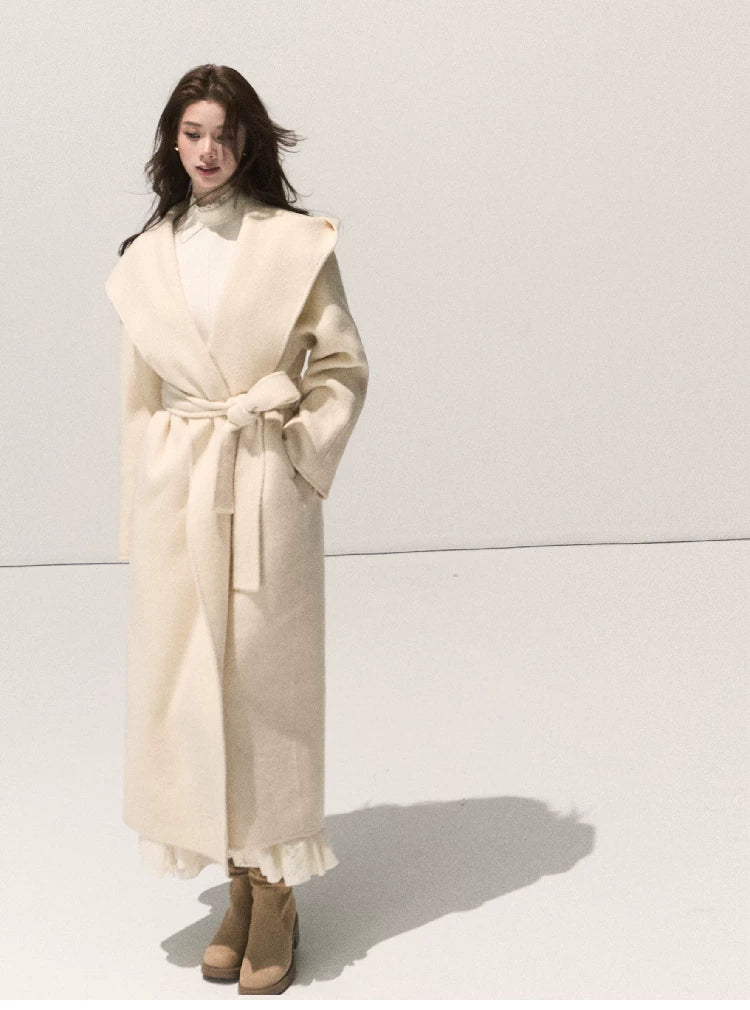 Double-Faced Wool Belted Coat