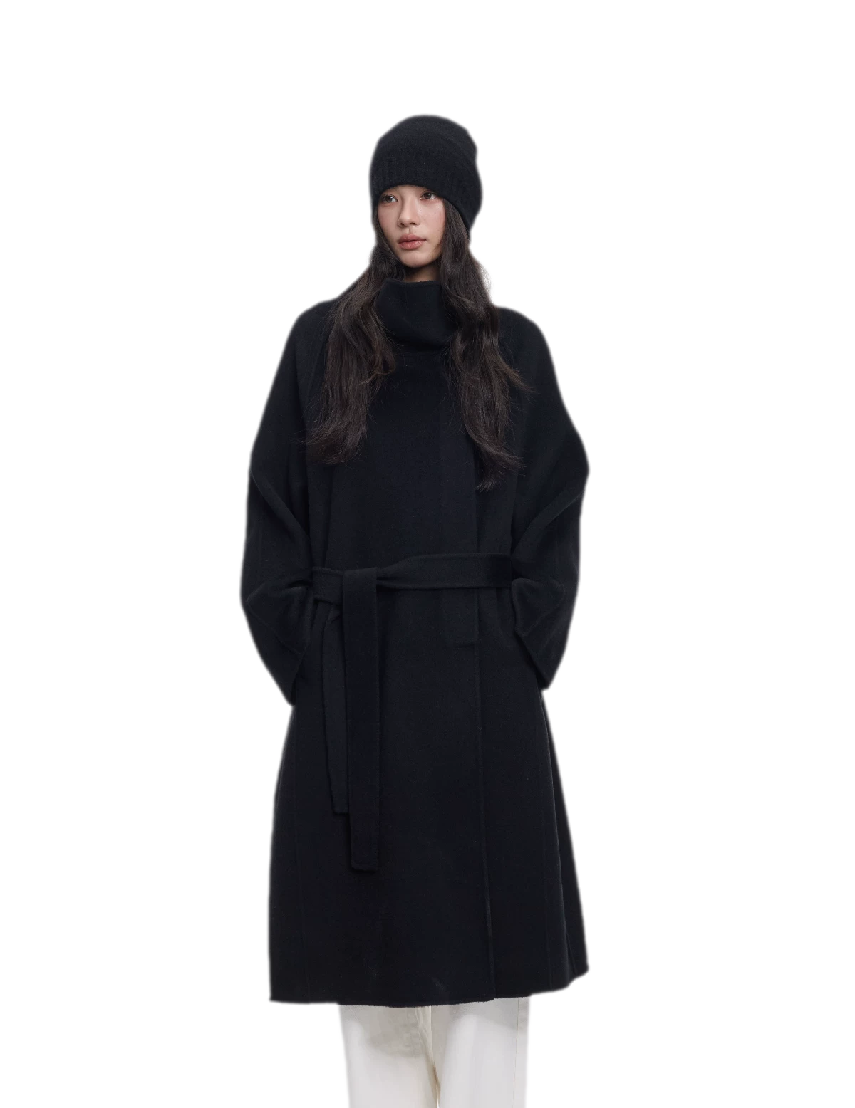 Double-Faced Wool Belted Coat