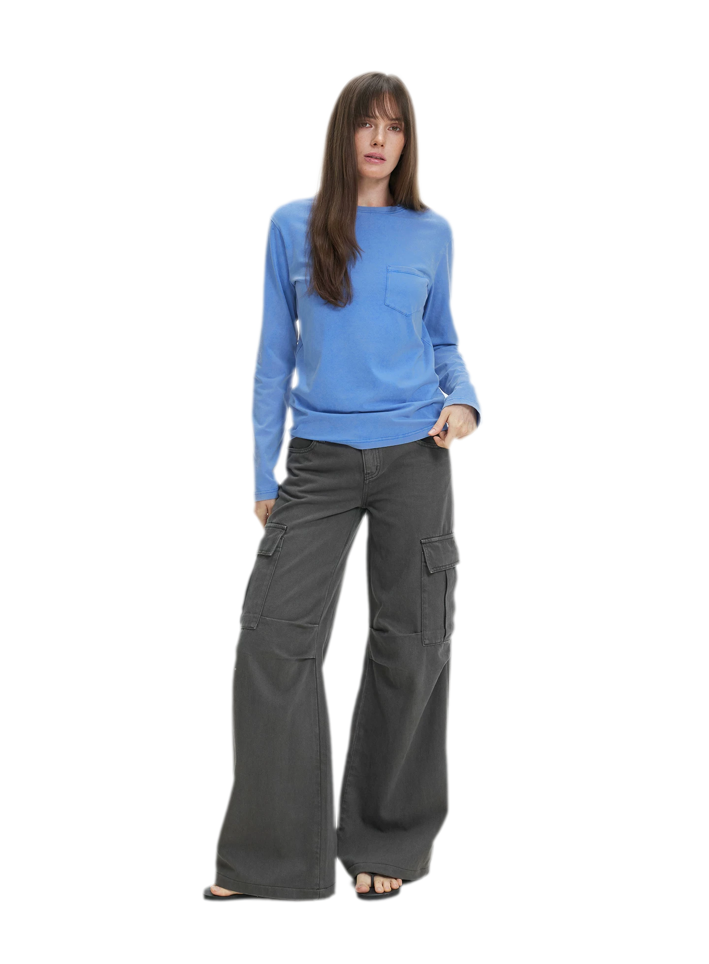 Pocket Detail Long-Sleeve T-Shirt