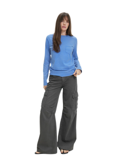Pocket Detail Long-Sleeve T-Shirt