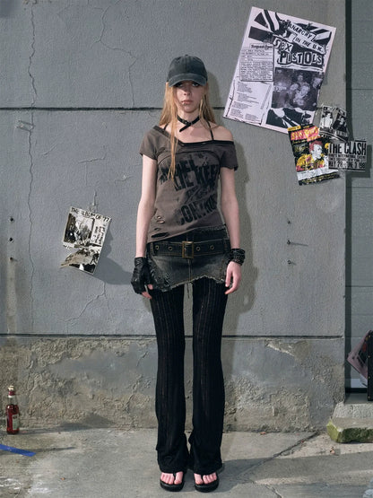 Asymmetric Graffiti T-Shirt
