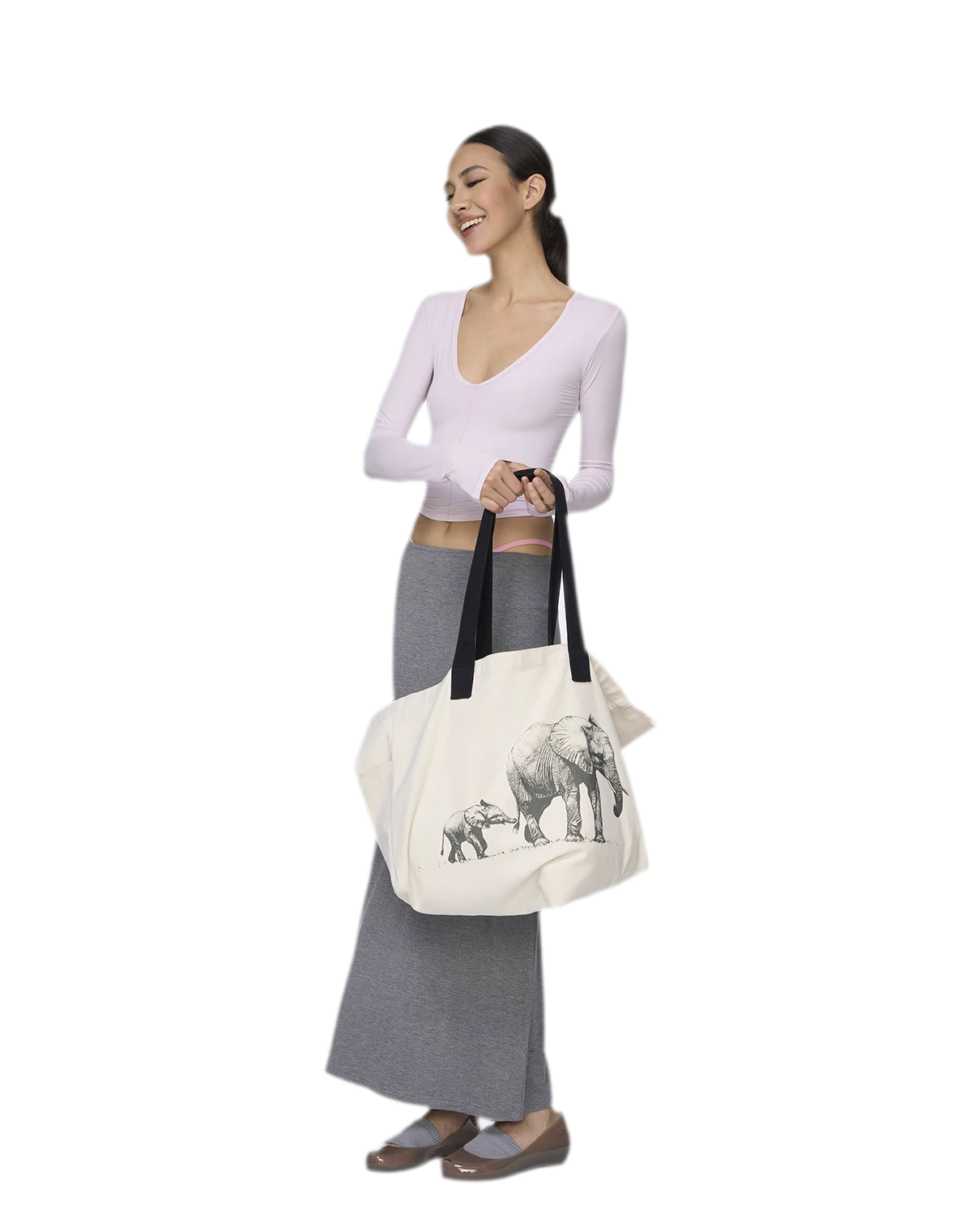 Canvas Elephant Tote Bag