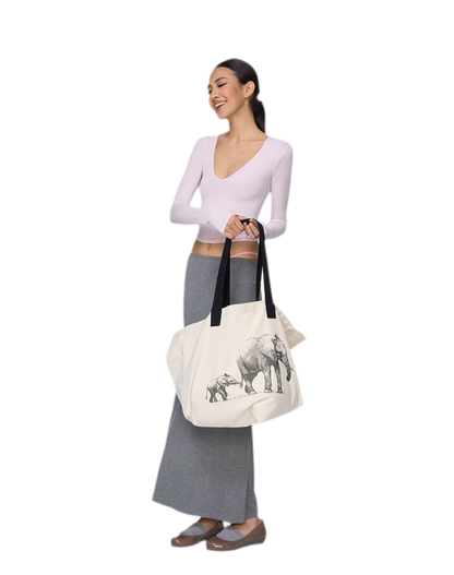 Canvas Elephant Tote Bag