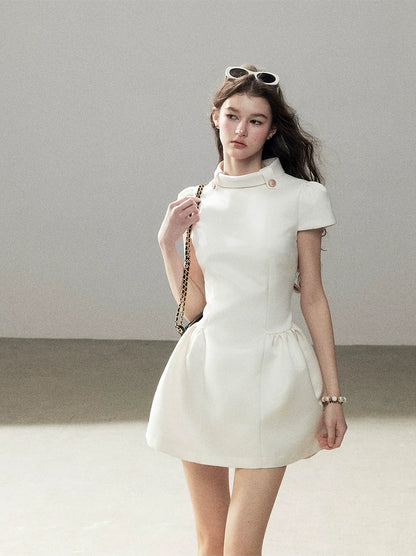 Satin A-Line Mini Dress